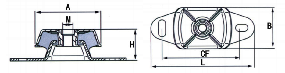 BKM type rubber shock absorber BKM type rubber shock absorber